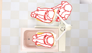 2軸回転機構で動きがスムーズ。