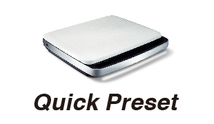プリセットや計測機能をワンタッチで選択。QuickPreset機能。